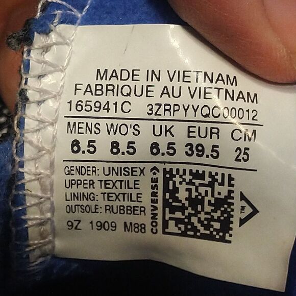 Rare Converse Chuck Taylor All Star High Top Gore-Tex Black Sz M6.5/W8.5 165941C - Picture 11 of 12